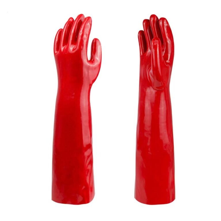 S2013-60 Red PVC Cotton Liner Chemical Gloves