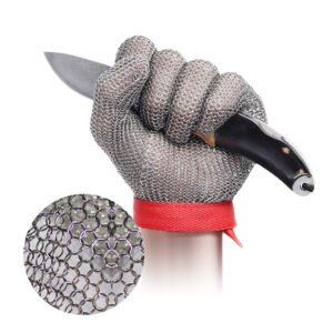 S1035-1 Knitted Strap Steel Mesh Gloves